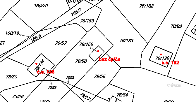 Chbany 41517407 na parcele st. 76/156 v KÚ Poláky, Katastrální mapa