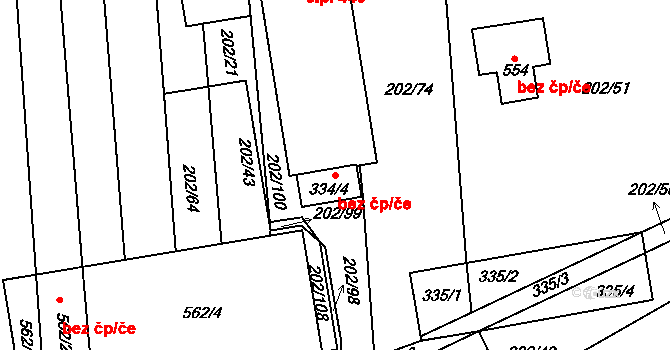 Zlín 47807407 na parcele st. 334/4 v KÚ Louky nad Dřevnicí, Katastrální mapa