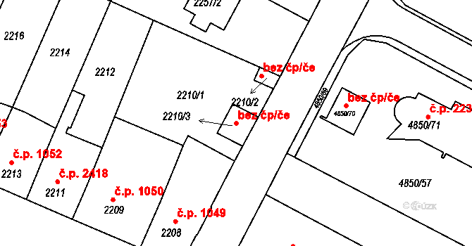 Boskovice 49983407 na parcele st. 2210/3 v KÚ Boskovice, Katastrální mapa
