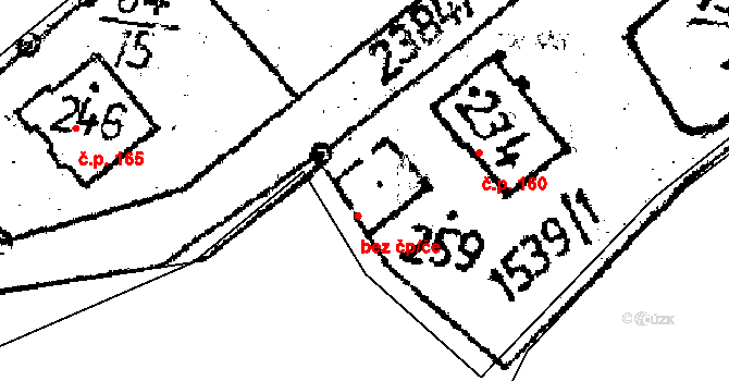 Těmice 54547407 na parcele st. 259 v KÚ Těmice u Kamenice nad Lipou, Katastrální mapa