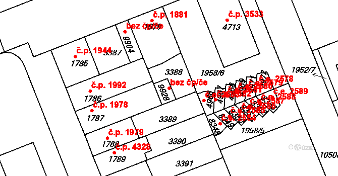 Hodonín 90378407 na parcele st. 9928 v KÚ Hodonín, Katastrální mapa