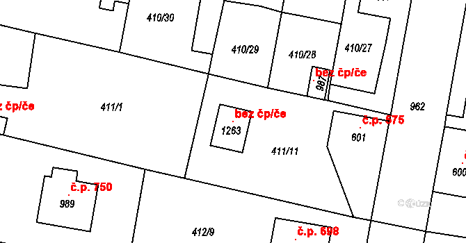 Velký Osek 120923408 na parcele st. 1263 v KÚ Velký Osek, Katastrální mapa