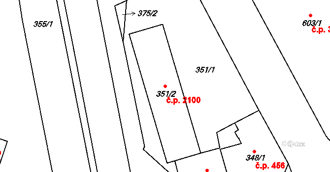 Sokolov 2100 na parcele st. 351/2 v KÚ Sokolov, Katastrální mapa