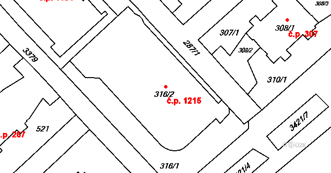 Poruba 1215, Orlová na parcele st. 316/2 v KÚ Poruba u Orlové, Katastrální mapa