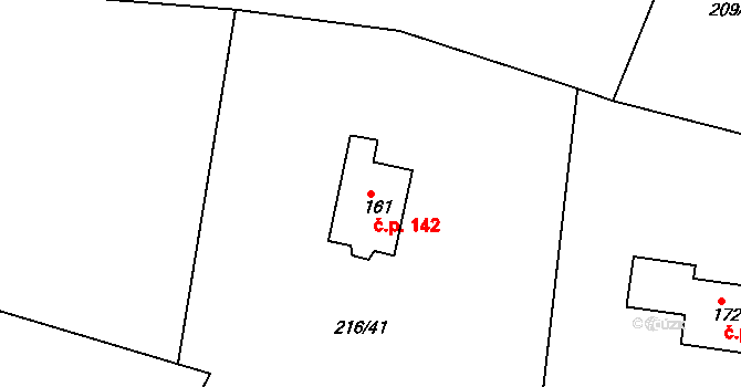 Olešnice 142 na parcele st. 161 v KÚ Olešnice u Rychnova nad Kněžnou, Katastrální mapa