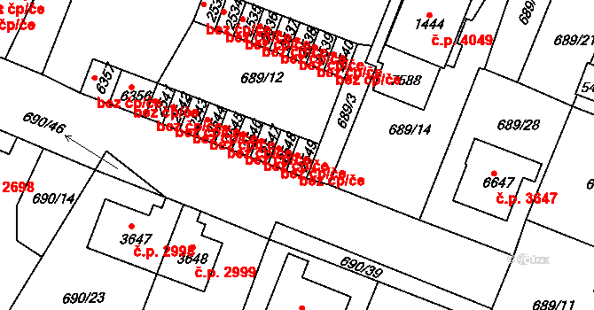 Havlíčkův Brod 63 na parcele st. 7389 v KÚ Havlíčkův Brod, Katastrální mapa
