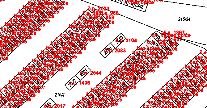 Sezimovo Ústí 2083 na parcele st. 2520 v KÚ Sezimovo Ústí, Katastrální mapa