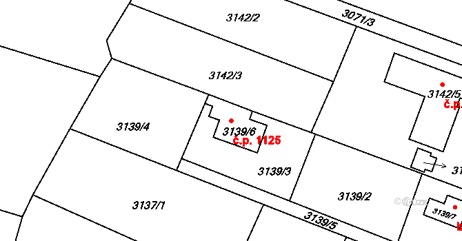 Stará Bělá 1125, Ostrava na parcele st. 3139/6 v KÚ Stará Bělá, Katastrální mapa