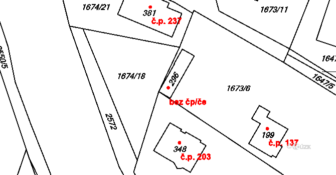 Oslavice 40710408 na parcele st. 296 v KÚ Oslavice, Katastrální mapa