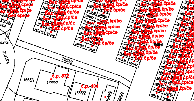 Soběslav 41595408 na parcele st. 1670/53 v KÚ Soběslav, Katastrální mapa