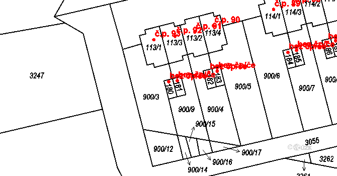 Bor 41977408 na parcele st. 180 v KÚ Damnov, Katastrální mapa