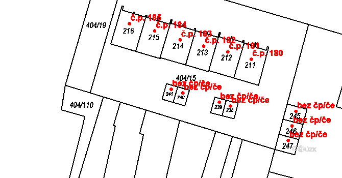 Chomutice 45958408 na parcele st. 241 v KÚ Chomutice, Katastrální mapa