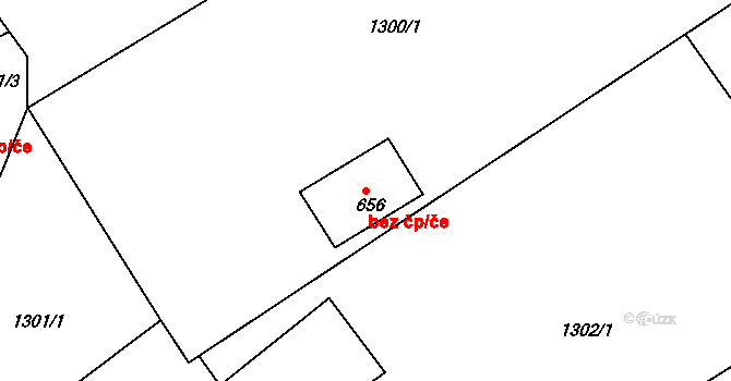 Rumburk 49667408 na parcele st. 656 v KÚ Dolní Křečany, Katastrální mapa