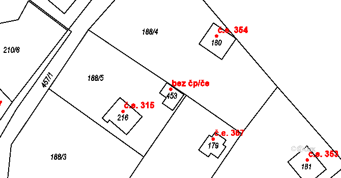 Kamenný Přívoz 50279408 na parcele st. 453 v KÚ Hostěradice, Katastrální mapa