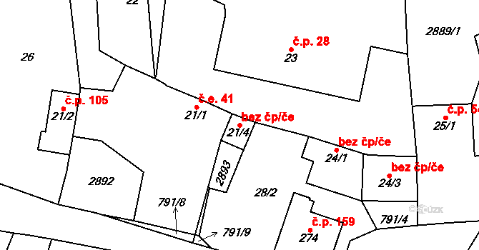 Vstiš 78463408 na parcele st. 21/4 v KÚ Vstiš, Katastrální mapa