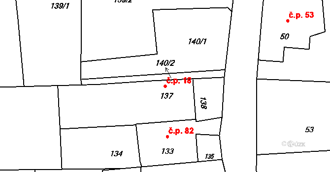 Kletné 18, Suchdol nad Odrou na parcele st. 137 v KÚ Kletné, Katastrální mapa