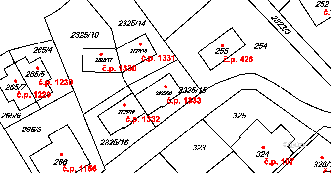 Suchdol 1333, Praha na parcele st. 2325/20 v KÚ Suchdol, Katastrální mapa