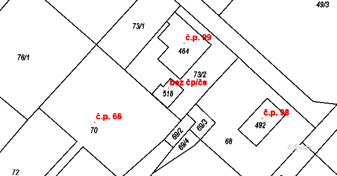 Brumovice 96636408 na parcele st. 518 v KÚ Skrochovice, Katastrální mapa