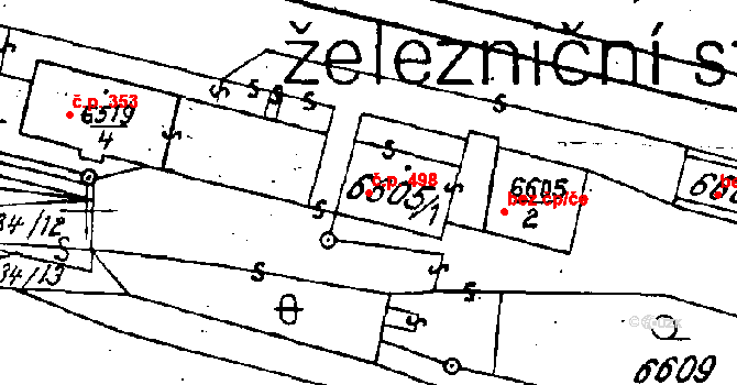 Mutěnice 498 na parcele st. 8360 v KÚ Mutěnice, Katastrální mapa