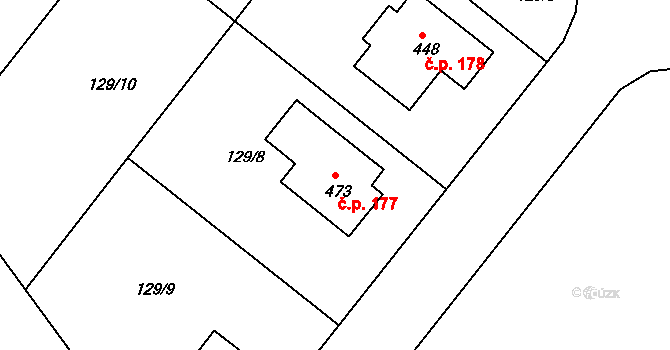 Sedlčánky 177, Čelákovice na parcele st. 473 v KÚ Sedlčánky, Katastrální mapa