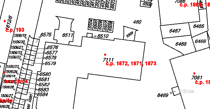Beroun-Město 1871,1872,1873, Beroun na parcele st. 7111 v KÚ Beroun, Katastrální mapa
