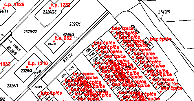 Brno 42095409 na parcele st. 3405 v KÚ Komín, Katastrální mapa