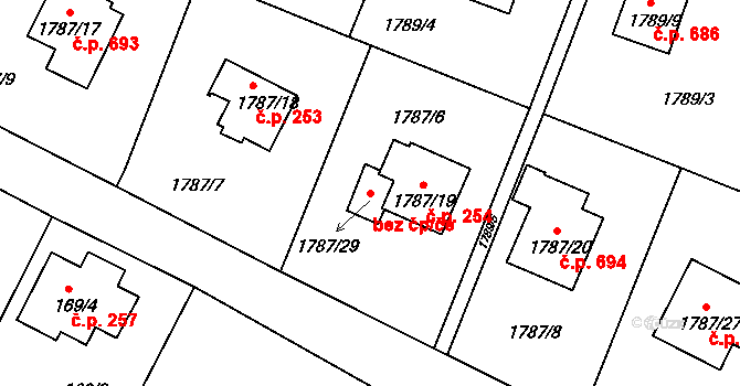 Jilemnice 43050409 na parcele st. 1787/29 v KÚ Jilemnice, Katastrální mapa