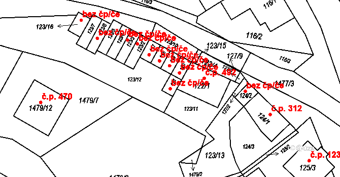 Bošovice 46192409 na parcele st. 121 v KÚ Bošovice, Katastrální mapa