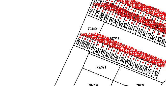 Lišov 46898409 na parcele st. 1052 v KÚ Lišov, Katastrální mapa