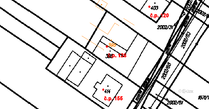 Lopeník 128 na parcele st. 395 v KÚ Lopeník, Katastrální mapa