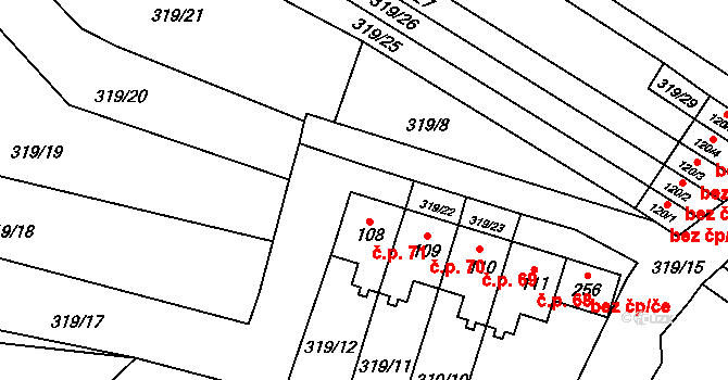 Malšovice 71 na parcele st. 108 v KÚ Malšovice, Katastrální mapa