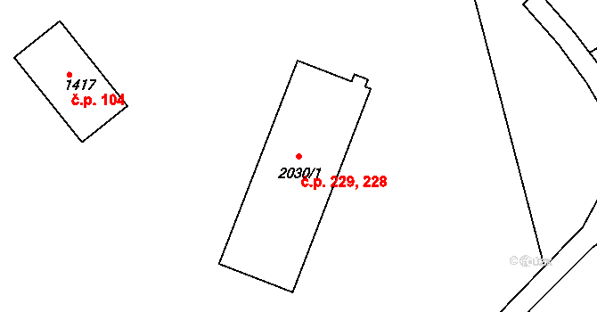 Nádražní Předměstí 228,229, Český Krumlov na parcele st. 2030/1 v KÚ Český Krumlov, Katastrální mapa