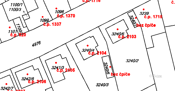 Louny 2104 na parcele st. 3240/4 v KÚ Louny, Katastrální mapa