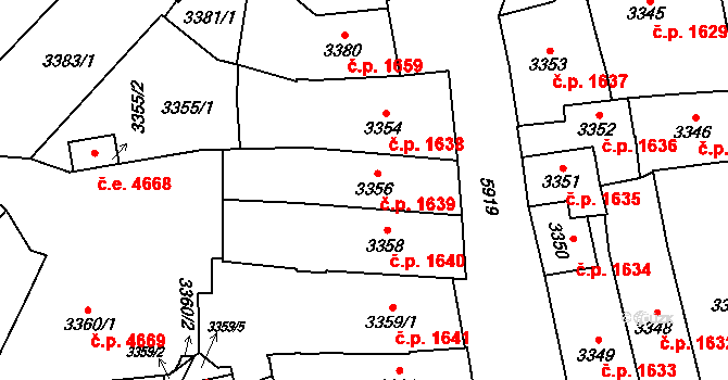 Jihlava 1639 na parcele st. 3356 v KÚ Jihlava, Katastrální mapa