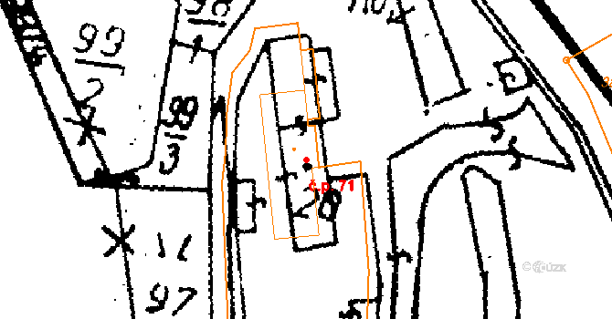 Horní Rokytá 71, Rokytá na parcele st. 20 v KÚ Horní Rokytá, Katastrální mapa