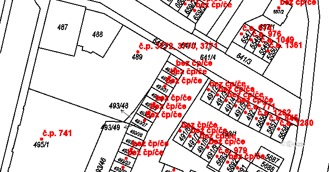 Chomutov 39095410 na parcele st. 493/31 v KÚ Chomutov I, Katastrální mapa