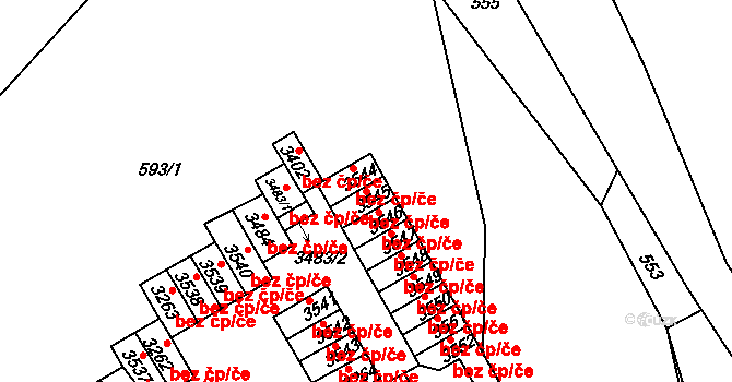 Třinec 40234410 na parcele st. 3545 v KÚ Lyžbice, Katastrální mapa