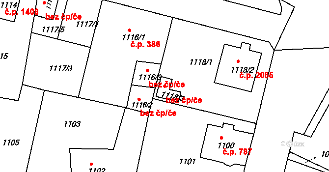Česká Lípa 45899410 na parcele st. 1118/3 v KÚ Česká Lípa, Katastrální mapa