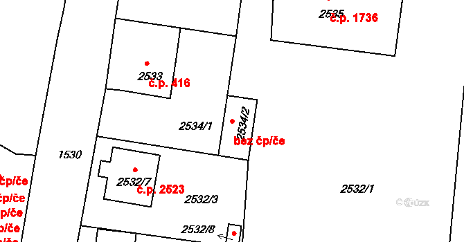 Česká Lípa 45905410 na parcele st. 2534/2 v KÚ Česká Lípa, Katastrální mapa