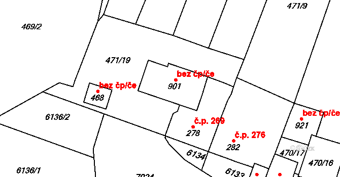 Lysice 48995410 na parcele st. 901 v KÚ Lysice, Katastrální mapa