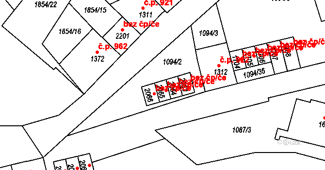 Jáchymov 49973410 na parcele st. 2065 v KÚ Jáchymov, Katastrální mapa