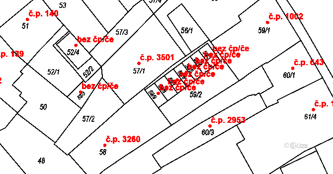 Přerov 50284410 na parcele st. 59/8 v KÚ Přerov, Katastrální mapa