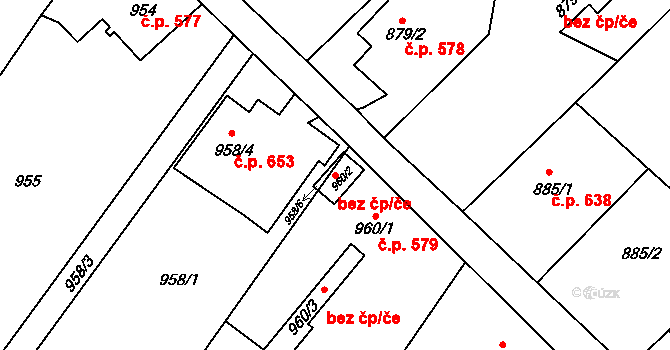 Rumburk 80926410 na parcele st. 960/2 v KÚ Rumburk, Katastrální mapa