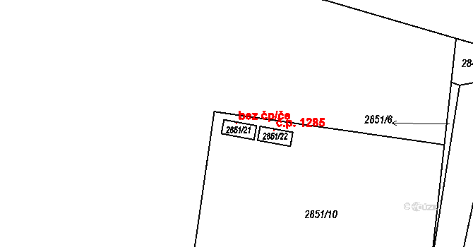 Kostelec nad Černými lesy 103318411 na parcele st. 2851/21 v KÚ Kostelec nad Černými lesy, Katastrální mapa
