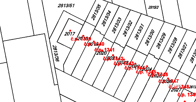 Kojetín I-Město 1342, Kojetín na parcele st. 2020 v KÚ Kojetín, Katastrální mapa