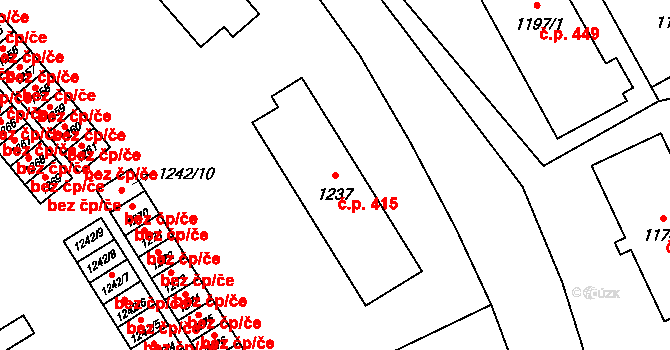 Vrbno pod Pradědem 415 na parcele st. 1237 v KÚ Vrbno pod Pradědem, Katastrální mapa