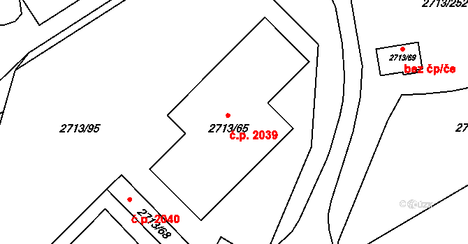 Tachov 2039 na parcele st. 2713/65 v KÚ Tachov, Katastrální mapa