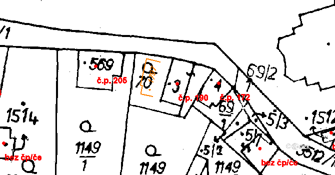 Cvikov I 190, Cvikov na parcele st. 3 v KÚ Cvikov, Katastrální mapa