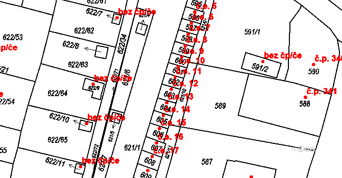 Miřetice u Klášterce nad Ohří 12, Klášterec nad Ohří na parcele st. 603 v KÚ Miřetice u Klášterce nad Ohří, Katastrální mapa