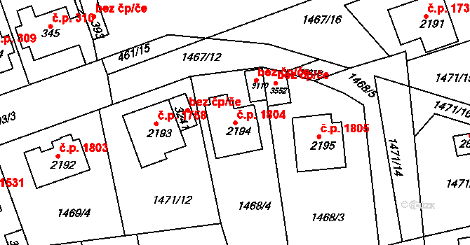 Předměstí 1804, Svitavy na parcele st. 2194 v KÚ Svitavy-předměstí, Katastrální mapa